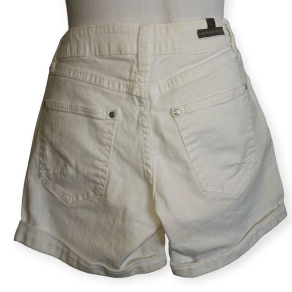 LC Lauren Conrad White Jean Shorts with Mid-Rise and Cuffed Hem Sz.2 EUC No Belt - Picture 3 of 8